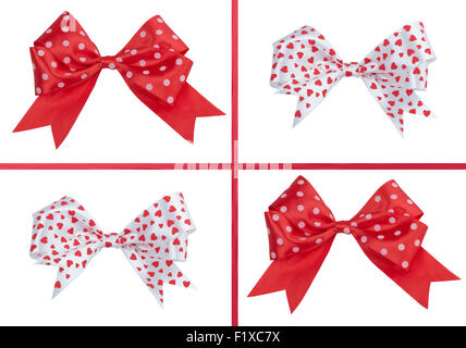 Gold ribbons with bow isolated on white background Stock Photo - Alamy
