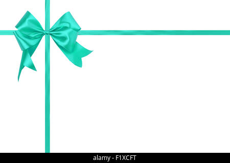 light green bow with a ribbon on a white background. Stock Photo