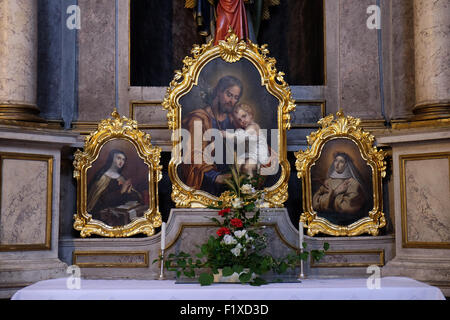 Altar of the Virgin Mary in the St Nicholas Cathedral in Ljubljana, Slovenia on June 30, 2015 Stock Photo