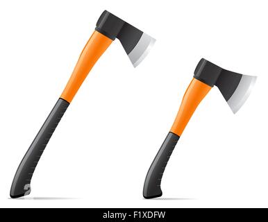 tool axe with  plastic handle vector illustration isolated on white background Stock Vector