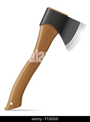 tool axe with wooden handle vector illustration isolated on white background Stock Vector