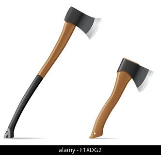 tool axe with wooden handle vector illustration isolated on white background Stock Vector