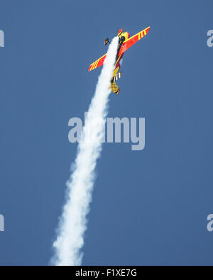 Radio-controlled model aircraft flying at the 2015 Shoreham airshow Stock Photo