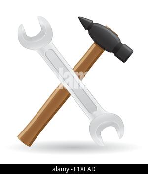 tools hammer and spanner icons vector illustration isolated on white background Stock Vector