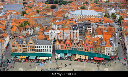 View over Bruges historical old town Stock Photo