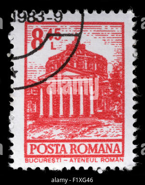 Stamp printed in Romania from the 'Definitives I - Buildings' shows Athenaeum, Bucharest, circa 1972. Stock Photo