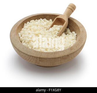 dry canjica kernels, brazilian white corn isolated on white background Stock Photo