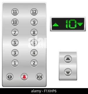 elevator buttons panel vector illustration isolated on white background Stock Vector