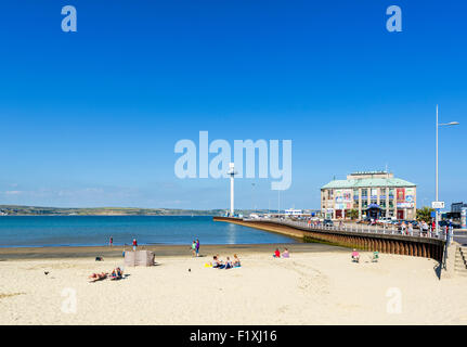 The town beach and Pavilion in Weymouth, Jurassic Coast, Dorset, England, UK Stock Photo