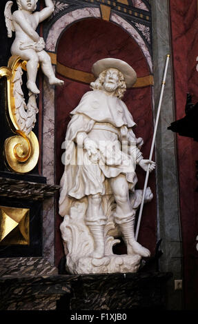 Saint Roch on the altar in the Franciscan Church of the Annunciation in Ljubljana, Slovenia Stock Photo