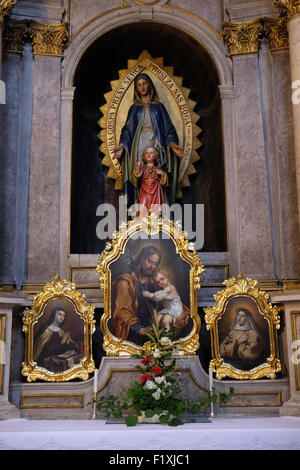 Altar of the Virgin Mary in the St Nicholas Cathedral in Ljubljana, Slovenia on June 30, 2015 Stock Photo