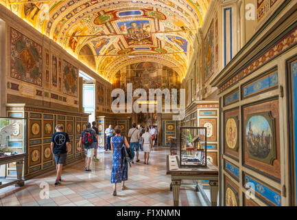 inside the galleries of the Vatican Museum interior Vatican City Rome Italy EU Europe Stock Photo