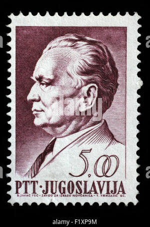 YUGOSLAVIA - CIRCA 1968: A stamp printed in Yugoslavia, is depicted Josip Broz Tito, circa 1968 Stock Photo