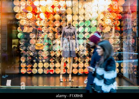 Italy, Lombardy, Milan, Fashion Quadrilateral, Via Monte Napoleone, front of the shop of the Gucci brand Stock Photo