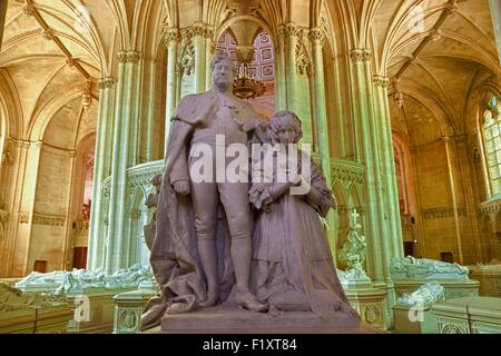 France, Eure et Loir, Dreux, RoyaL chapel of Saint Louis, Monumental tomb of Louis Philippe I and Marie Amelie de Bourbon, Stock Photo
