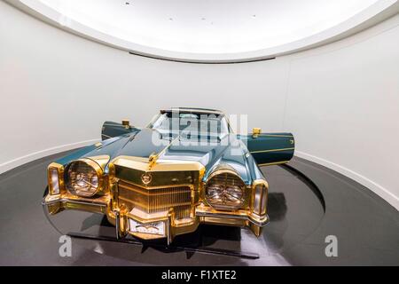 United States, Tennessee, Memphis, Stax Museum of Recording Studios which recorded Isaac Hyes, Otis Redding, Aretha Franklin, Ike and Tina Turner, and hundred of others, here's Isasac Hayes' gold plated Cadillac. Stock Photo