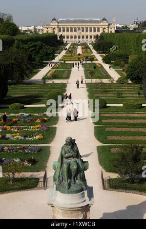 France, Paris, place Valhubert, Jardin des Plantes (aerial view) Stock Photo