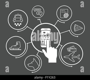 Mobile lifestyle apps Stock Vector