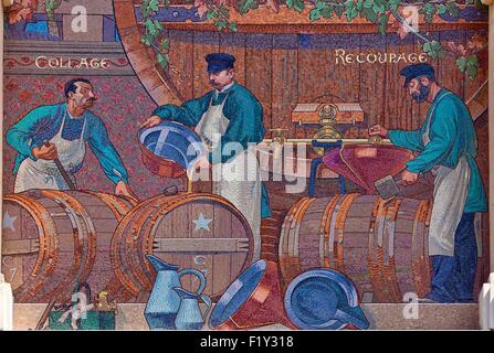 France, Marne, Reims, mosaics of the cooperative Jacquart Stock Photo