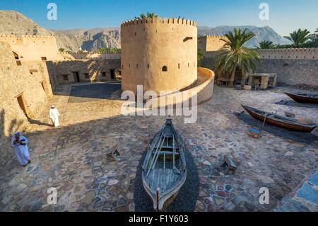 Oman, Khasab, Musandam, fort from 17th century, and museum Stock Photo