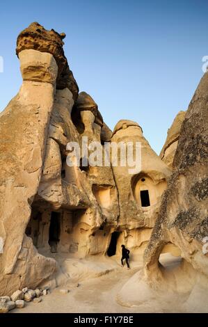 Turkey, Central Anatolia, Nevsehir Province, Cappadocia listed as World Heritage by UNESCO, Goreme national park, cave church in the fairy chimneys in Pasabagi, the Monks Valley Stock Photo