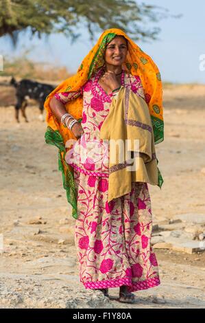 India, Rajasthan state, Jaisalmer, gipsy village Stock Photo