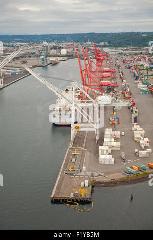 Port of Tacoma WA aerial view Stock Photo