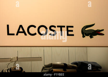 Markenname: 'Lacoste', Dezember 2013, Berlin. Stock Photo
