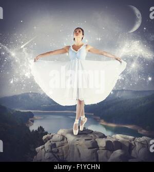 Dancing on a rock Stock Photo