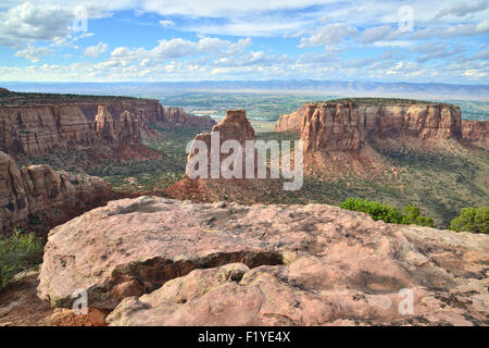 View from Rim Drive in Colorado National Monument near Fruita, and Grand Junction in western Colorado Stock Photo