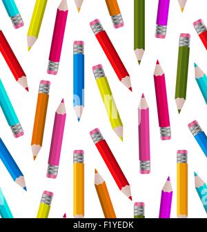 Seamless Wallpaper with Colorful Pencils Stock Vector