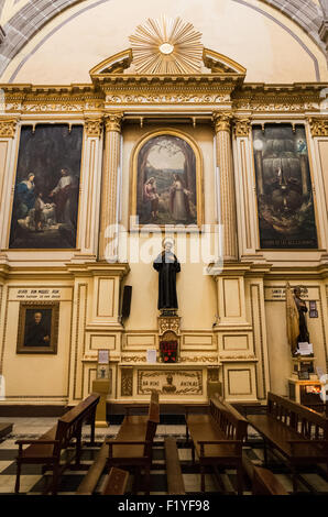 MEXICO CITY, Mexico — Side of the nave at the the Iglesia de Santa Ines (Church of Saint Agnes) in the historic Centro Historico district of downtown Mexico City, Mexico. Stock Photo