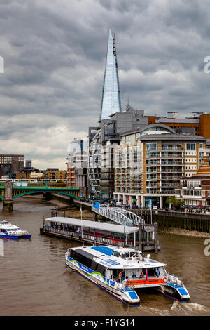 The Shard, The River Thames and Riverside Properties, London, England Stock Photo