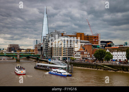 The Shard, The River Thames and Riverside Properties, London, England Stock Photo