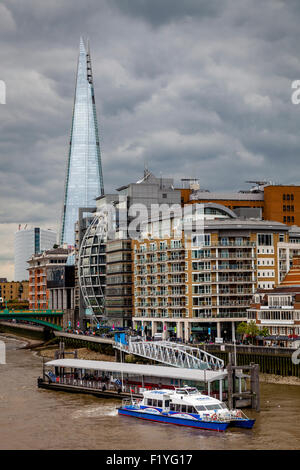 The Shard, The River Thames and Riverside Properties, London, England Stock Photo