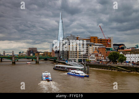 The Shard, The River Thames and Riverside Properties, London, England Stock Photo