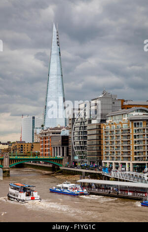 The Shard, The River Thames and Riverside Properties, London, England Stock Photo