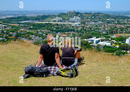 Mount Eden One Tree Hill View of Auckland New Zealand, NZ, North Island Stock Photo