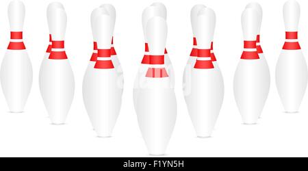 Bowling pins on a white background. Stock Vector