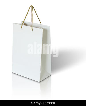 white paper bag on white background Stock Photo