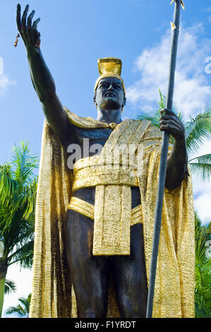 Hilo, Hawaii - A statue of Kamehameha the Great in Wailoa River State ...