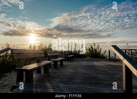 Sunrise over the Curonian spit Stock Photo