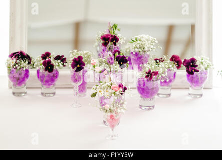Wedding decoration with fresh flowers Stock Photo