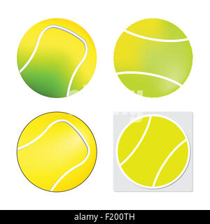 Tennis ball set  - Vector isolated on white background. Icon and illustration Stock Photo