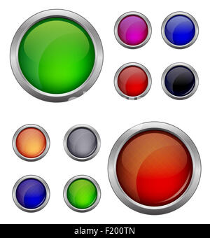 Set of isolated vector, glossy web button. Beautiful internet button.Empty on white background Stock Photo