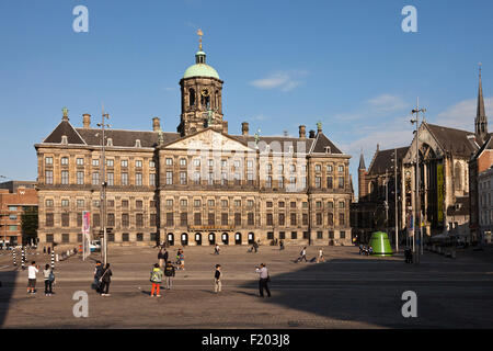 the Royal Palace and Dam Square,  Amsterdam, North Holland, The Netherlands, Europe Stock Photo