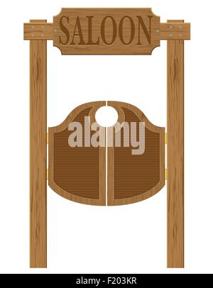 doors in western saloon wild west vector illustration isolated on white background Stock Vector