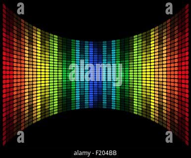 abstract multicolored graphic equalizer vector illustration isolated on black background Stock Vector