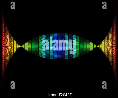 abstract multicolored graphic equalizer vector illustration isolated on black background Stock Vector