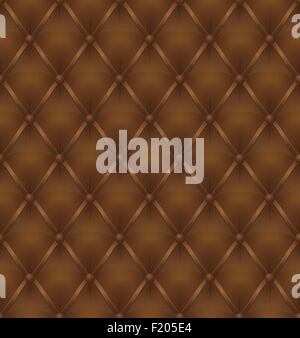 brown leather upholstery seamless background vector illustration Stock Vector